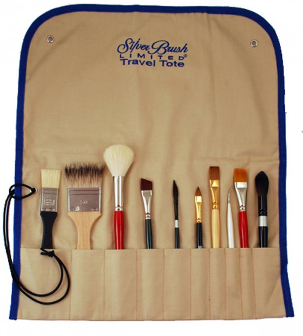 SILVER BRUSH LIMITED 9575 BRUSH TRAVEL TOTE FOR SHORT HANDLE BRUSHES