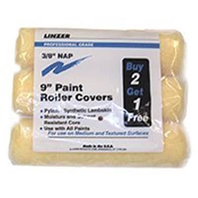 Linzer Paint Roller Covers - 9", 3/8" Nap, 3 Pack