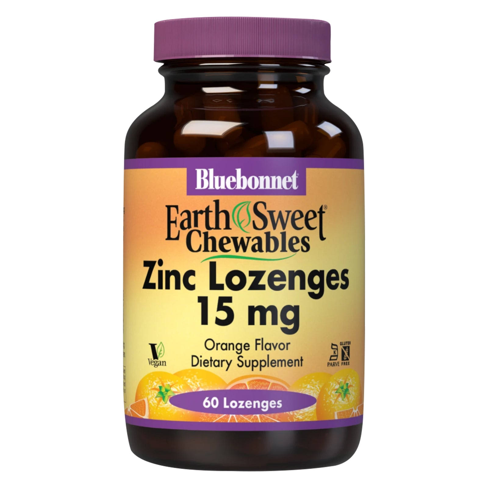 Bluebonnet Earth Sweet Zinc Lozenges - Orange Flavor, 60 Lozenges