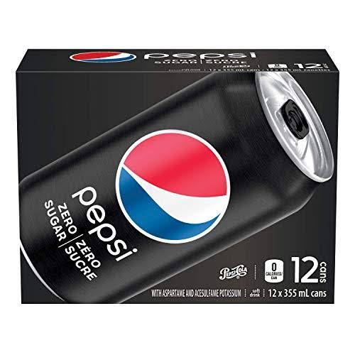 Pepsi Zero Sugar Cans, Zero Calories, Max Pepsi Taste 355mL/12oz., 12p
