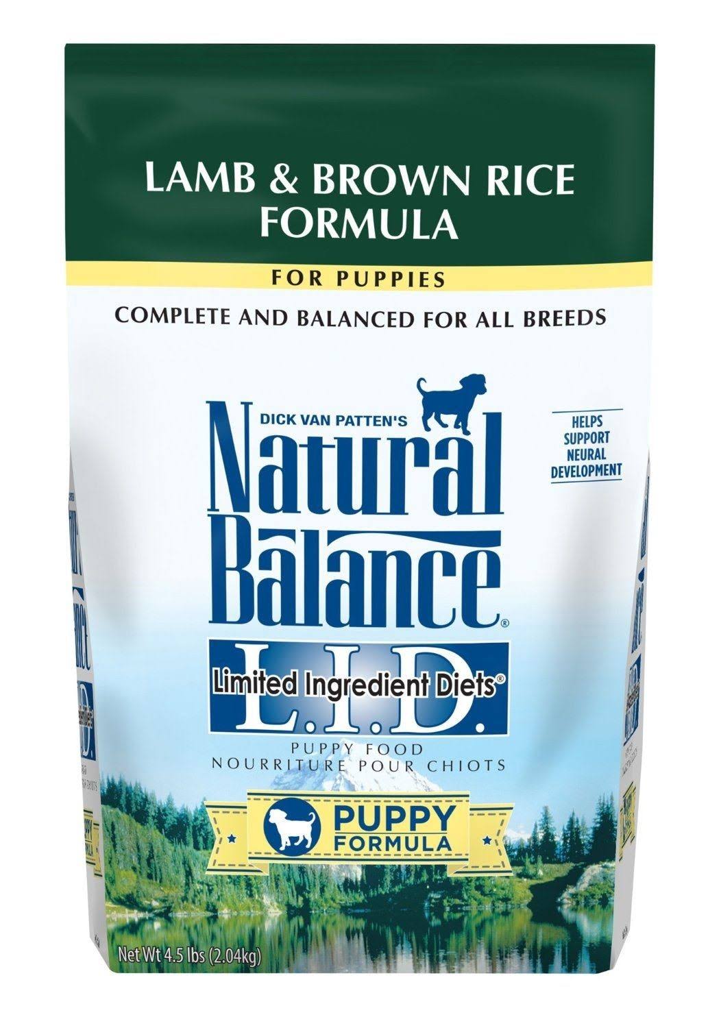 Natural Balance Limited Ingredient Diets Dogs Food, Lamb & Brown Rice Formula, Food for All Breeds - 4 lb