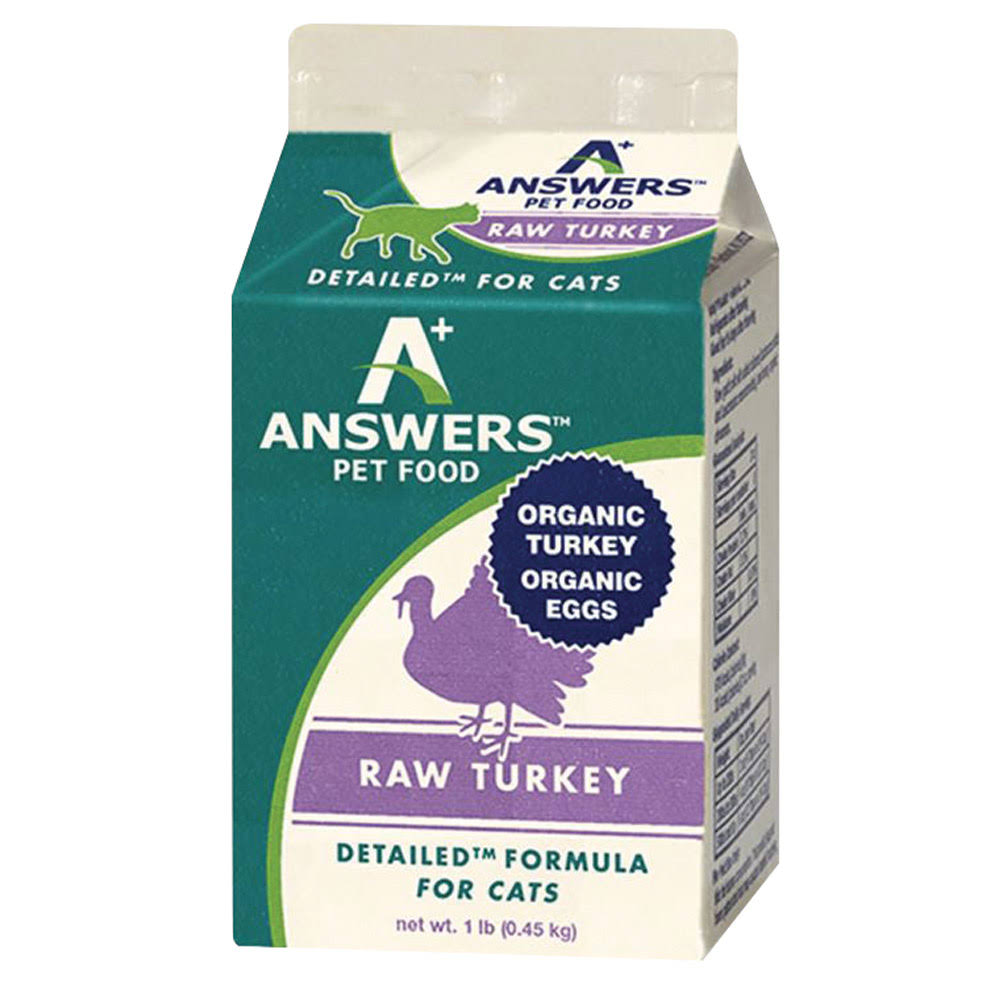 Answers Frozen Raw Detailed Turkey Cat Food - 16 oz.