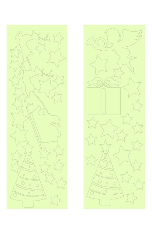 Gloplay Christmas Glow in The Dark Wall Stickers, Size One Size - Green