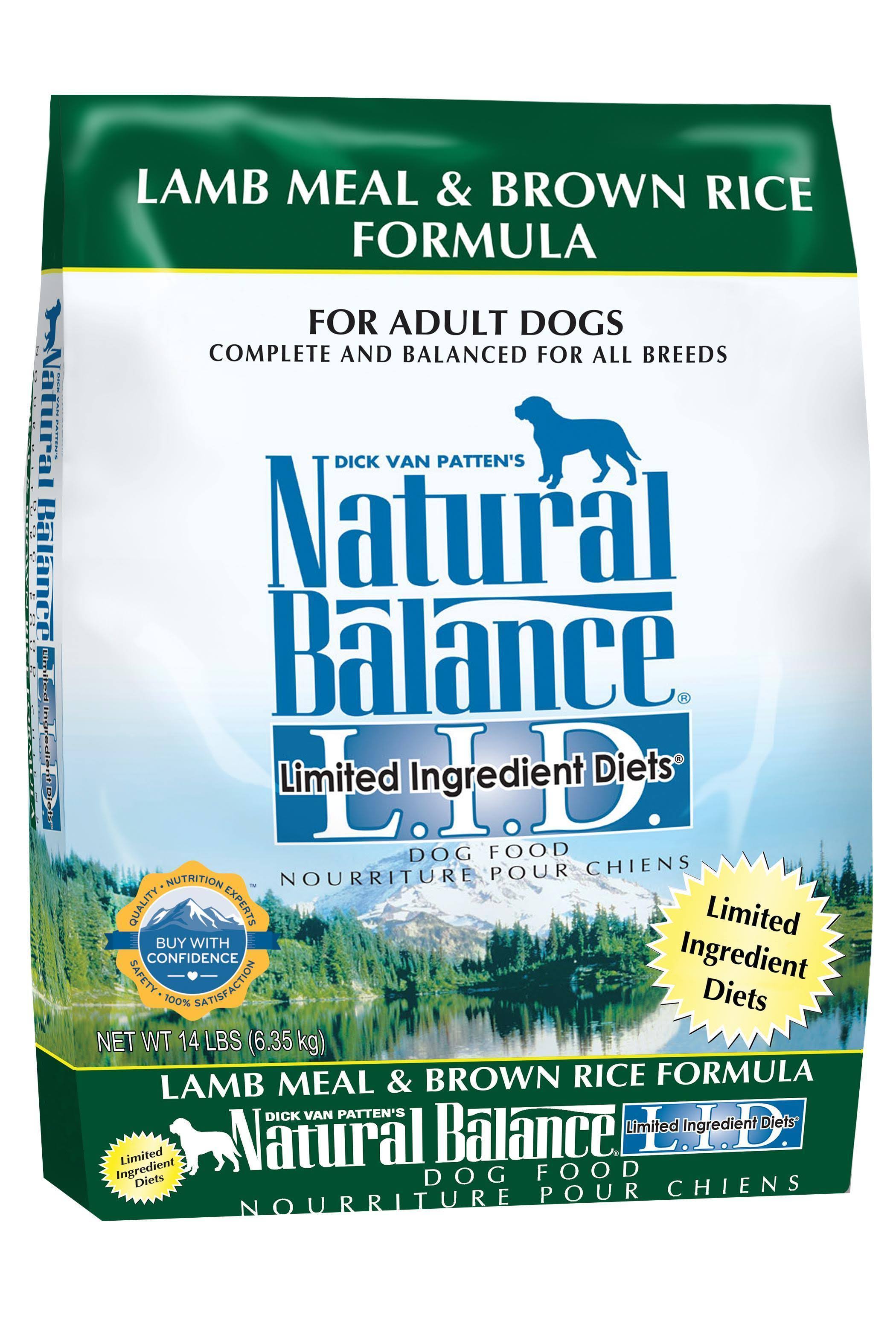 Natural Balance Limited Ingredient Diets Dog Food, Lamb & Brown Rice Formula - 26 lb