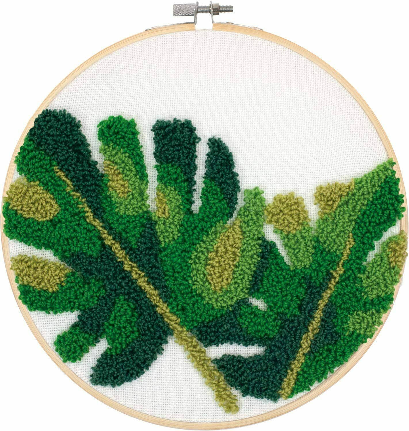 Dimensions Punch Needle Kit 20cm Round Leaves Pin