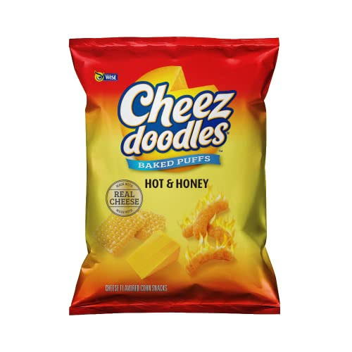 Chez Doodles Corn Snacks, Cheese Flavored, Hot & Honey, Baked Puffs - 2.25 oz