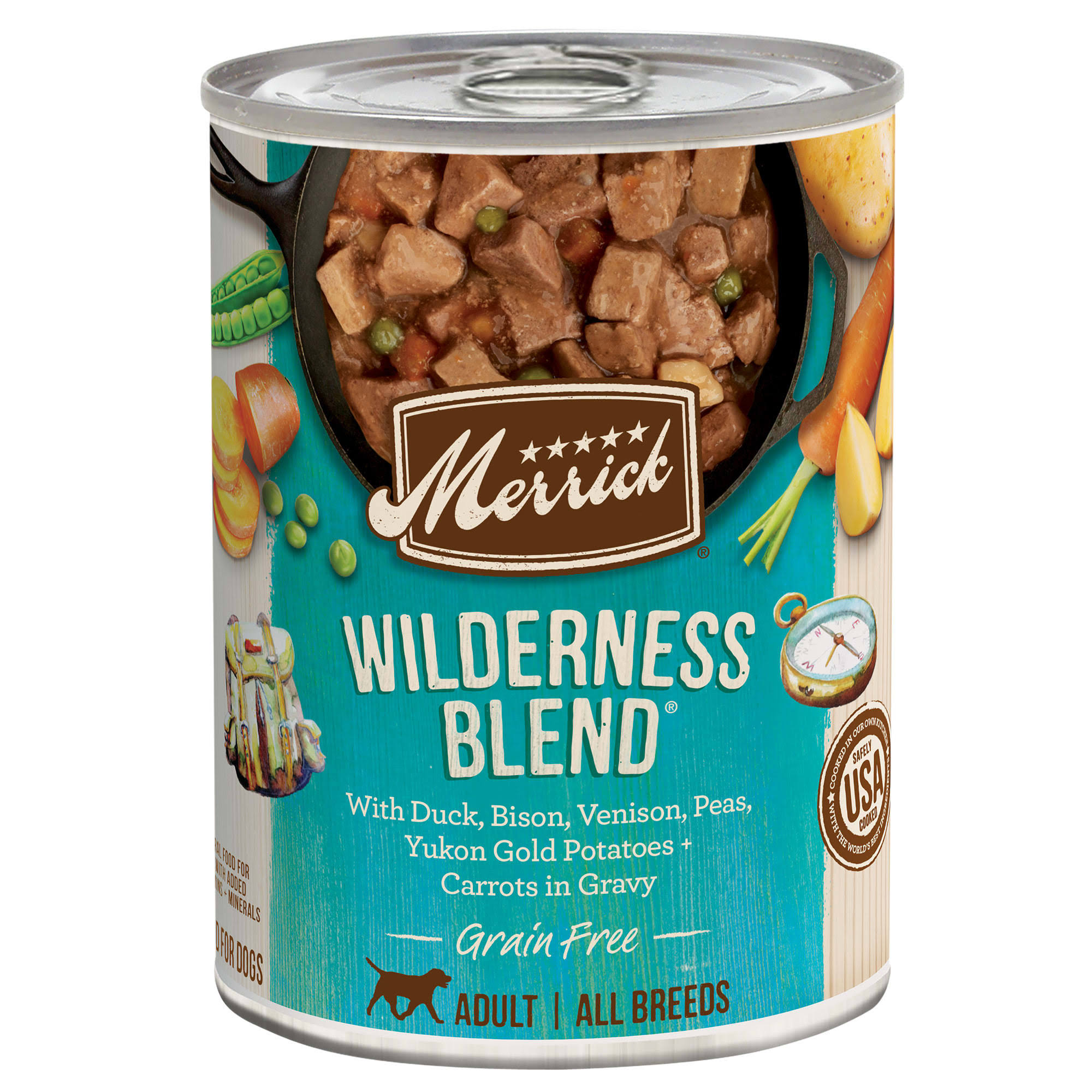 Merrick Grain Free Wet Dog Food Wilderness Blend - 12.7 Ounce Can