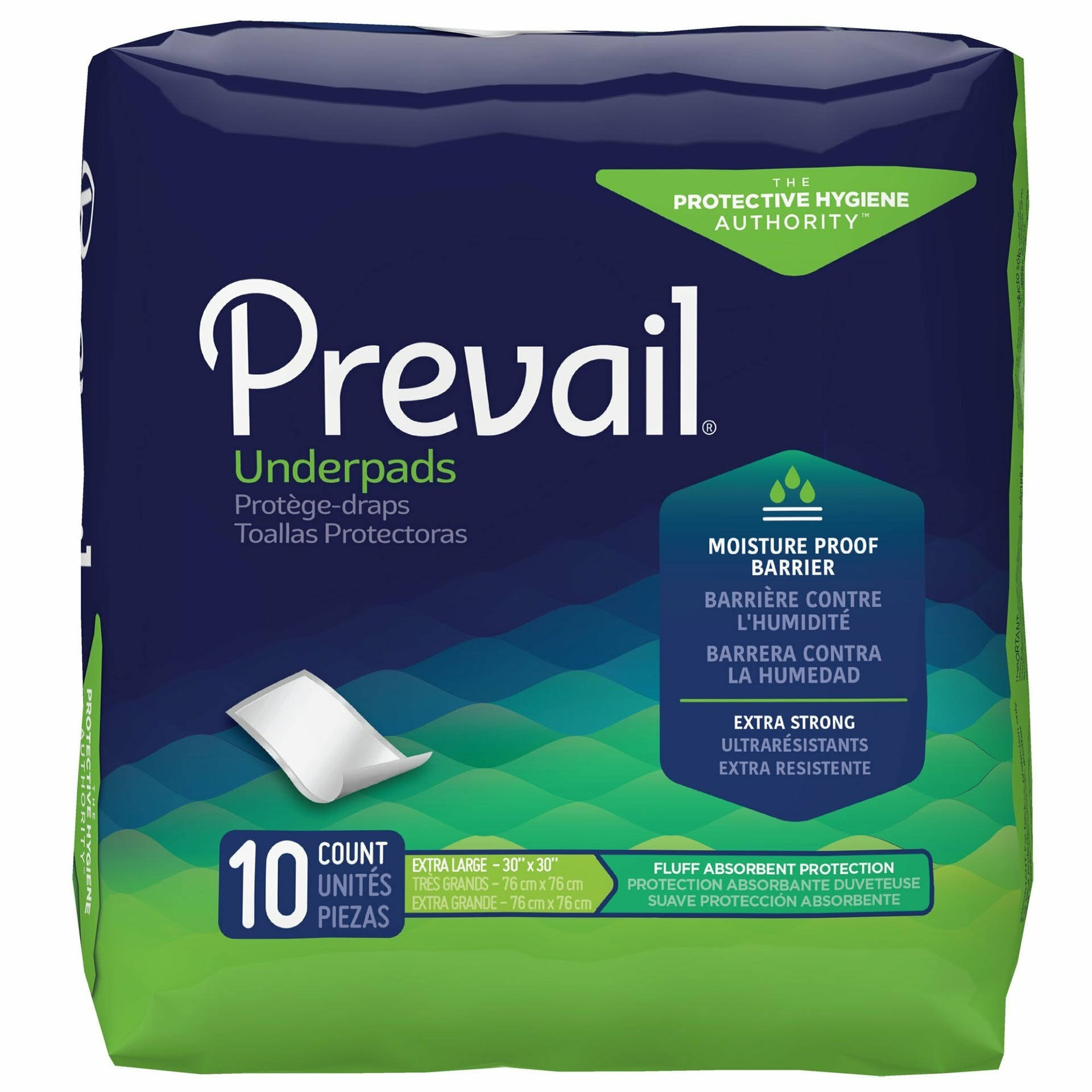 Prevail Super Absorbent Disposable Underpads - X-Large, 10ct