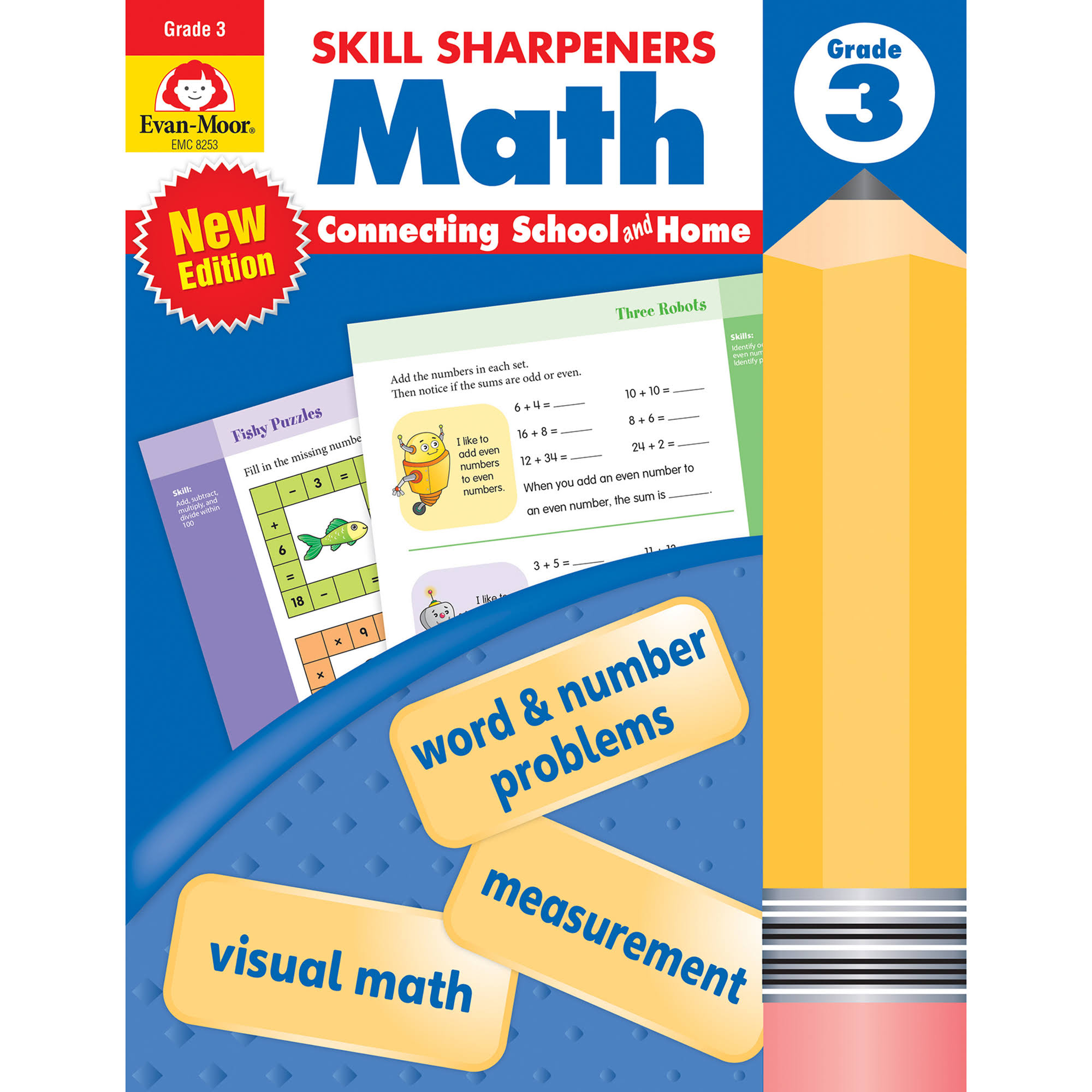 Skill Sharpeners Math Grade 3 Workbook One-Size Evan-Moor Educational Publishers