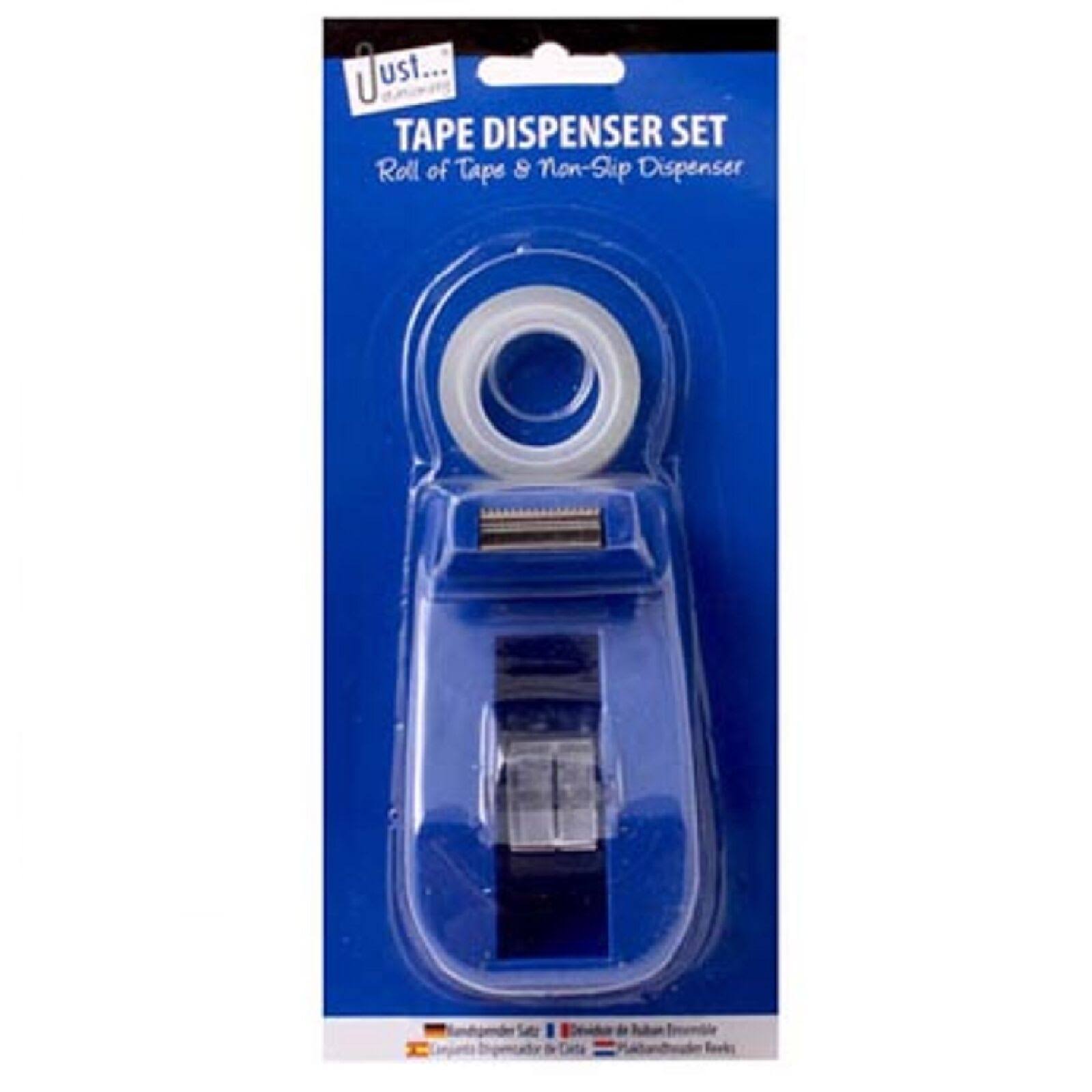 Just Stationery Desk Tape and Dispenser Set - 3 Pieces