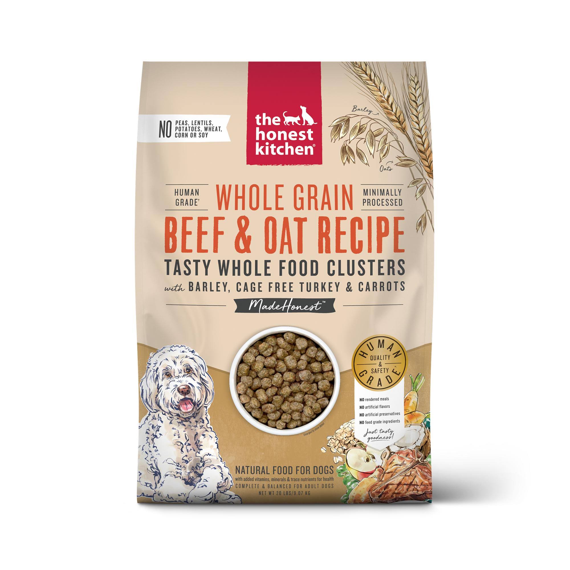 The Honest Kitchen Whole Food Clusters - Whole Grain Beef & Oat with Turkey Dry Dog Food 20 lbs