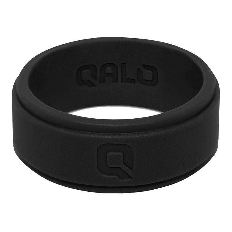 Qalo Men's Step Edge Silicone Ring - Black