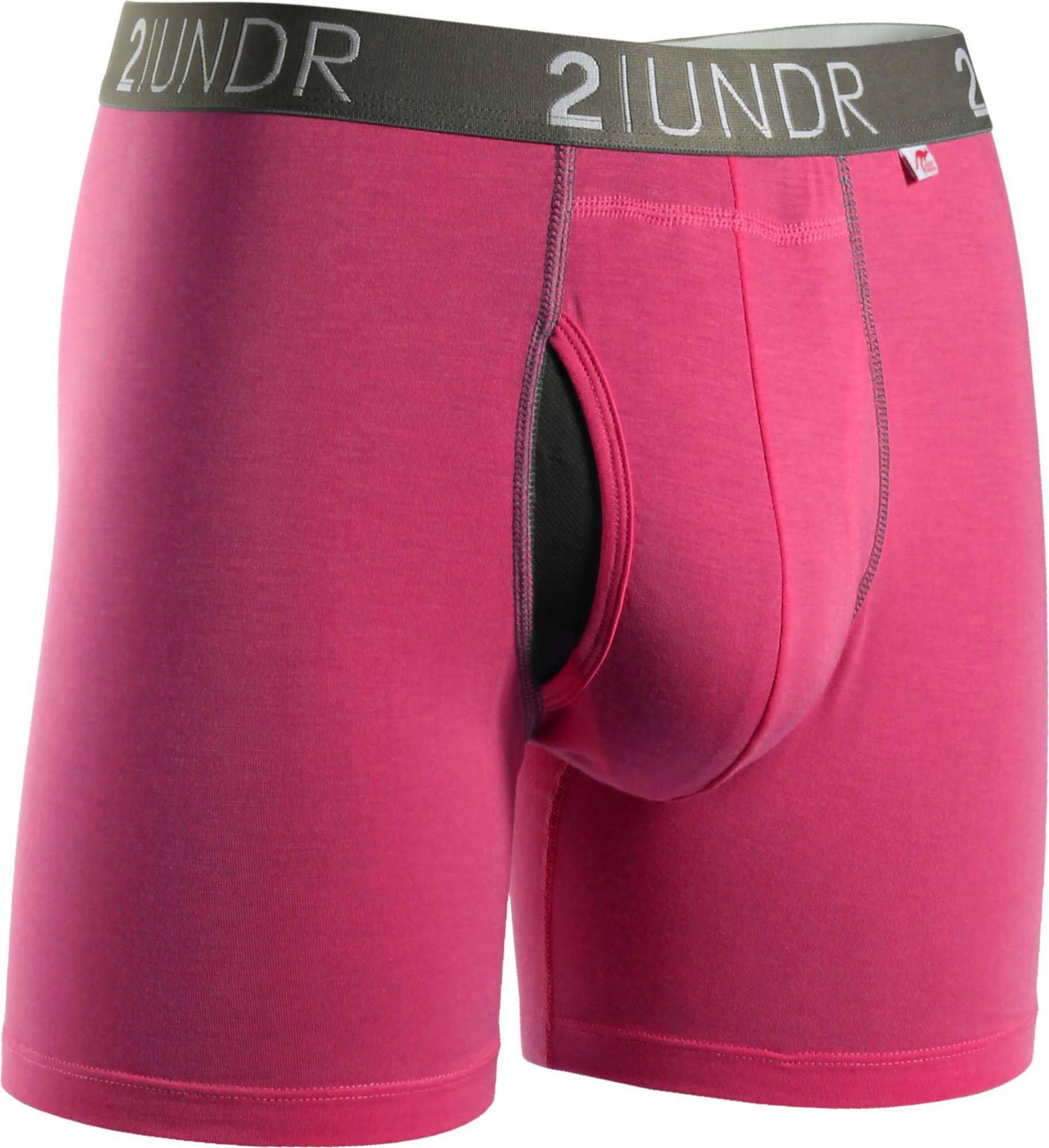 2UNDR Men's Swing Shift Boxer Briefs (Pink, Medium)
