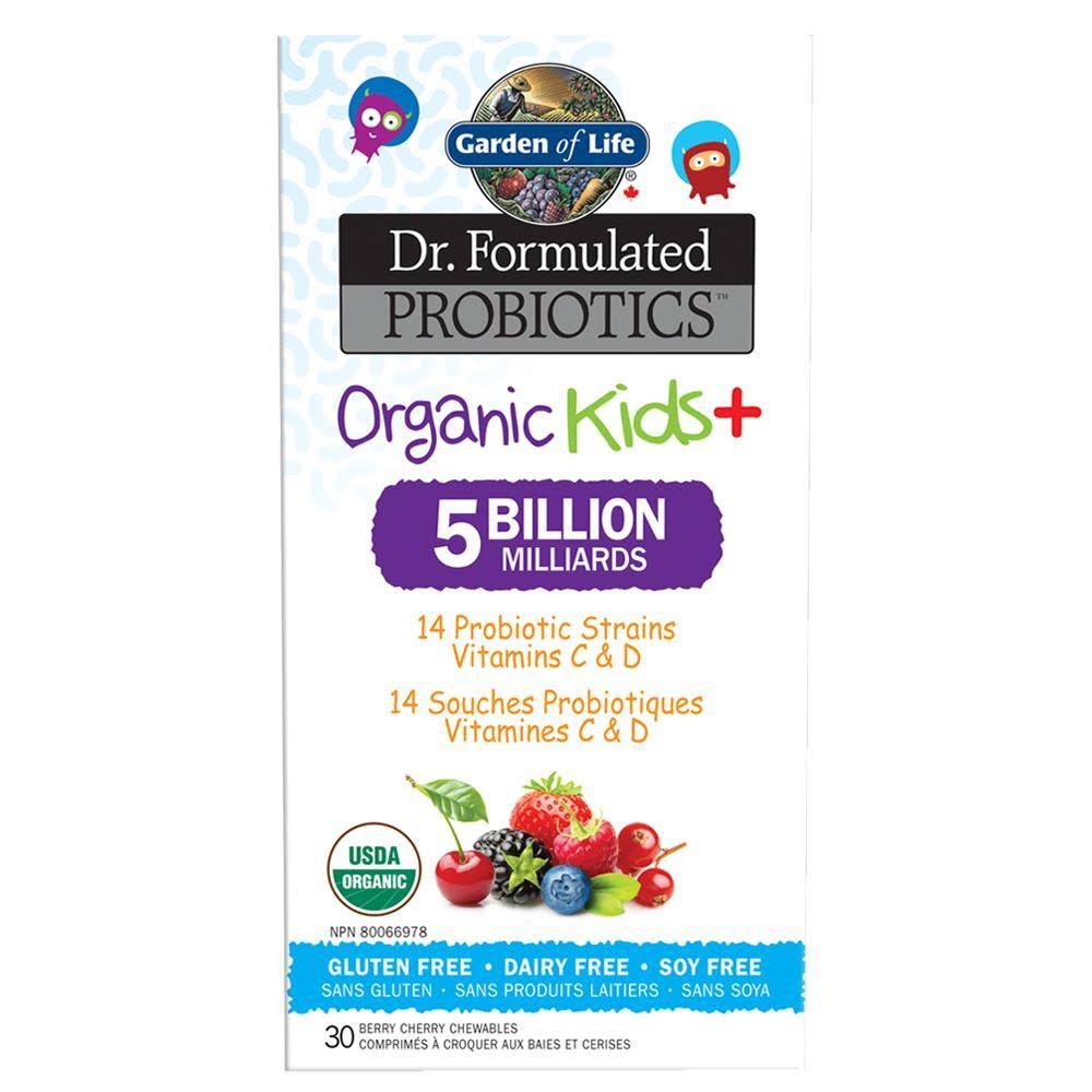 Garden of Life Dr. Formulated Probiotics Organic Kids+ 5 Billion Berry Cherry 30 Chewables