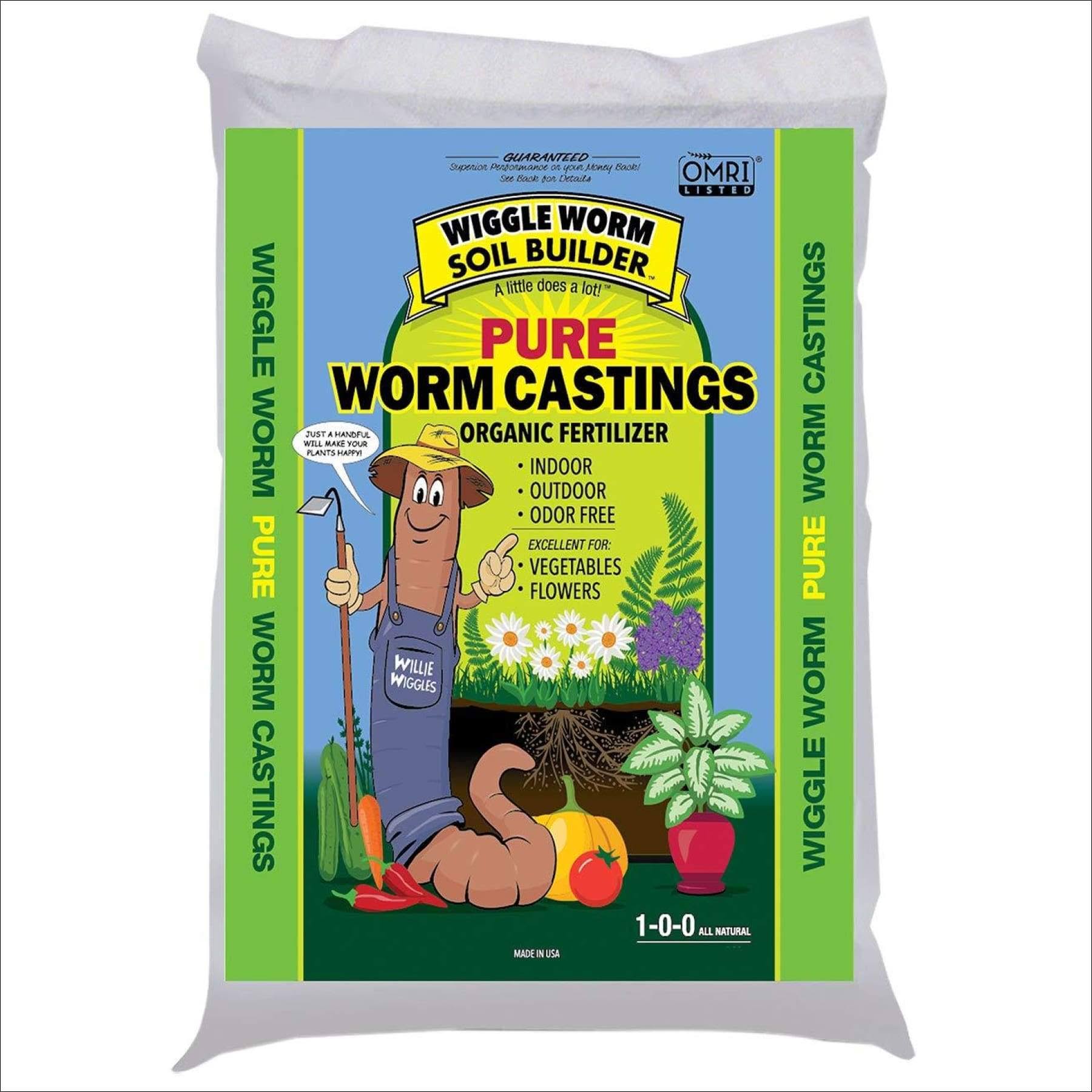 Wiggle Worm Soil Builder Earthworm Castings Organic Fertilizer Omri Bag - 30lbs