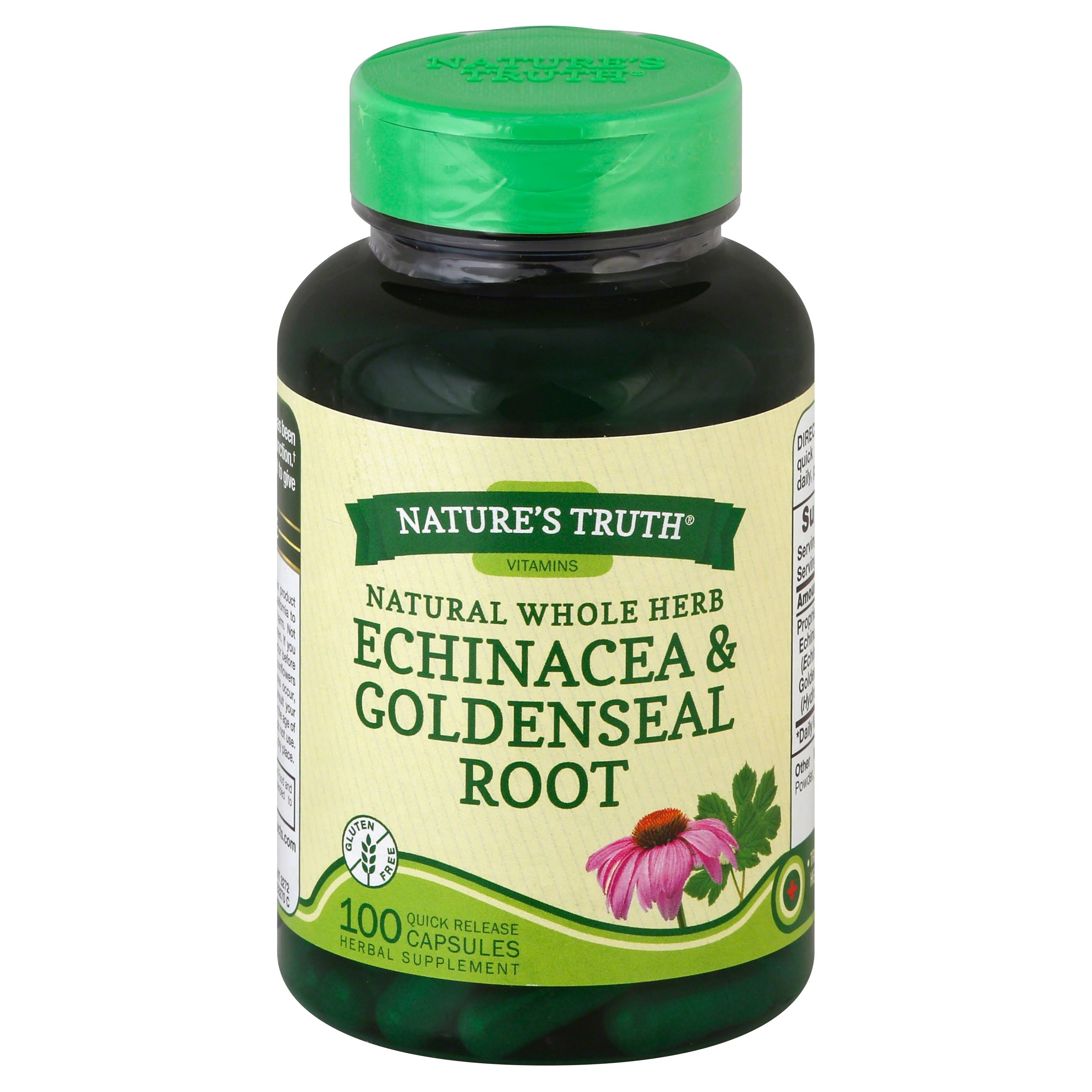 Natures Truth Echinacea & Goldenseal Root, Quick Release Capsules - 100 capsules