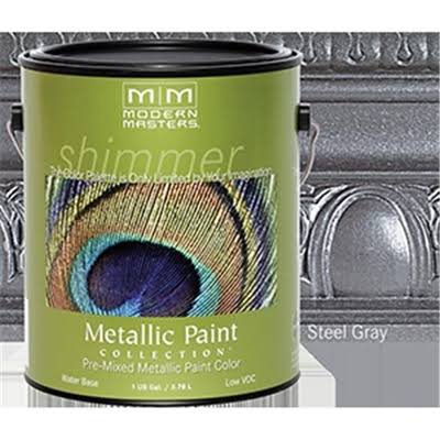 Modern MASTERS ME244 1 Gallon Steel Gray Metallic Paint - Semi Opaque