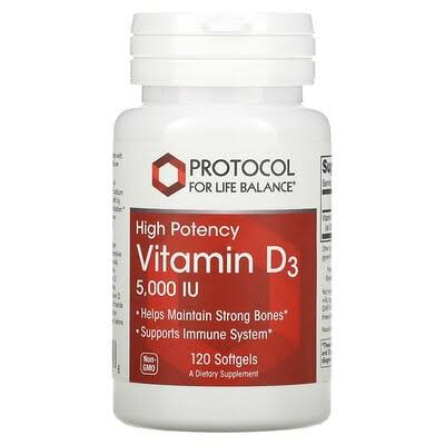Protocol For Life Balance Vitamin D3 Supplement - 5,000 IU, 120 Softgels