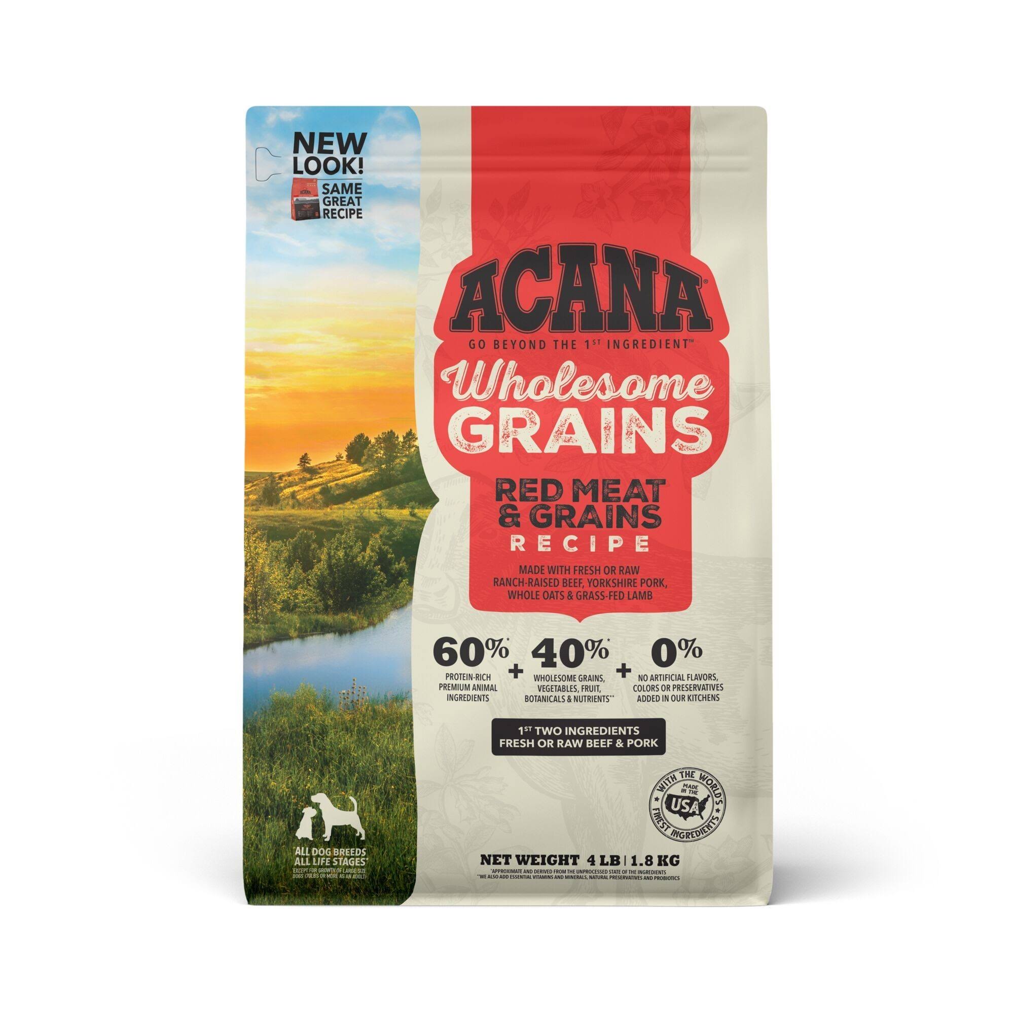Acana Wholesome Grains Red Meat Recipe Dry Dog Food - 4lb
