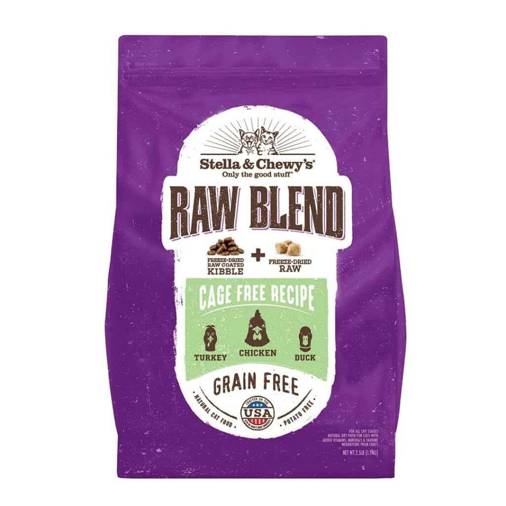 Stella & Chewy's Raw Blend Cage Free Recipe with Turkey, Chicken, & Duck Grain-Free Freeze-Dried Cat Food 5 lb