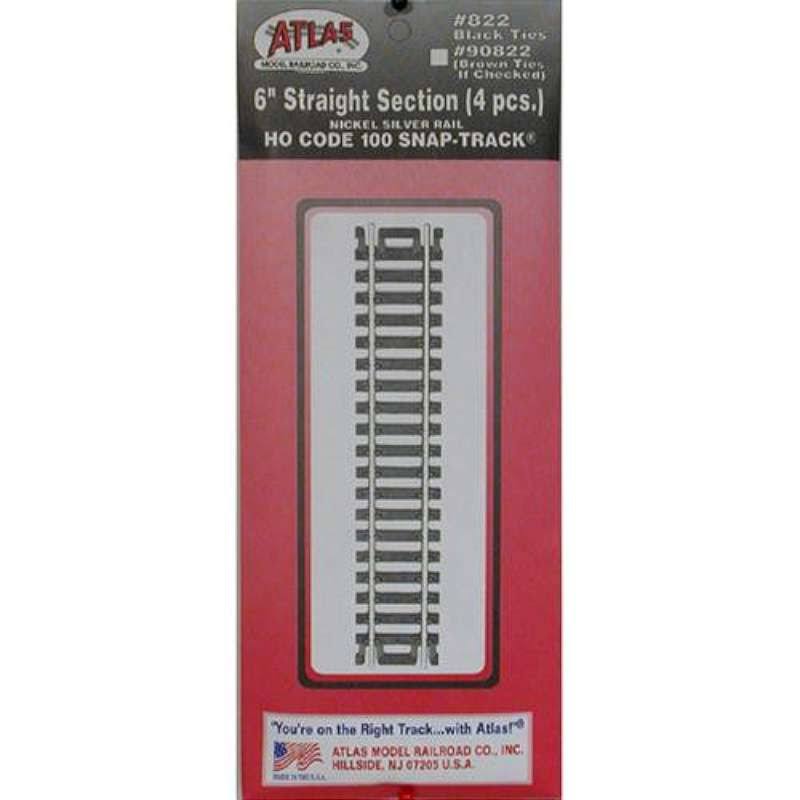 Atlas Ho Code Snap-Track - 6" Straight Section, 4 Pieces