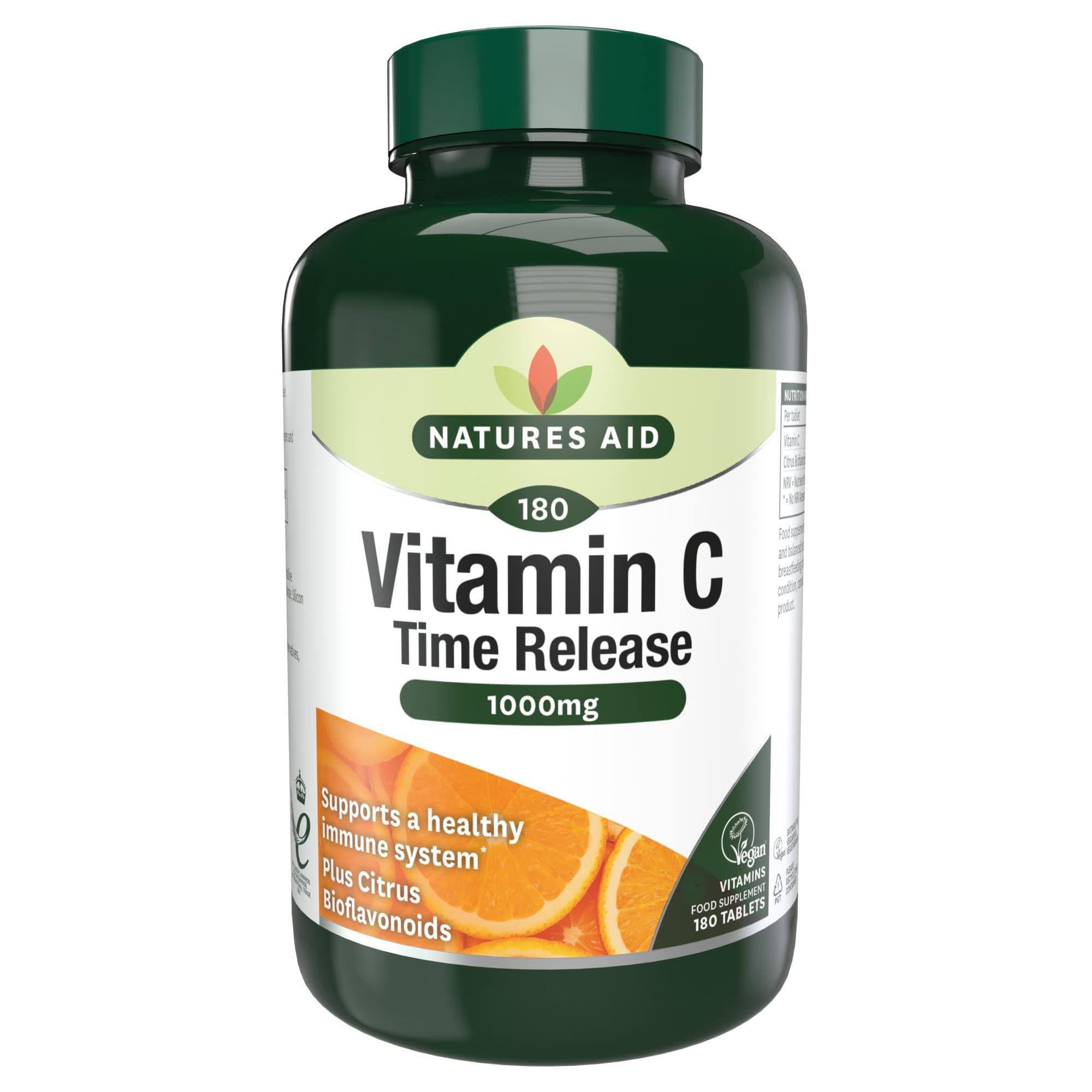 Natures Aid Time Release Vitamin C - 180 Tablets