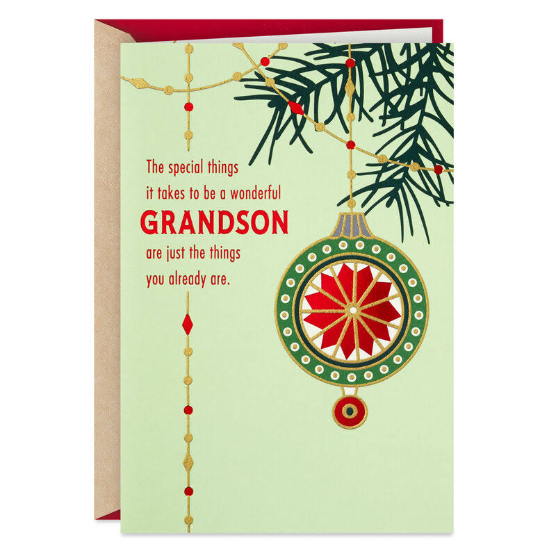 The Wonderful Grandson You Are Christmas Card