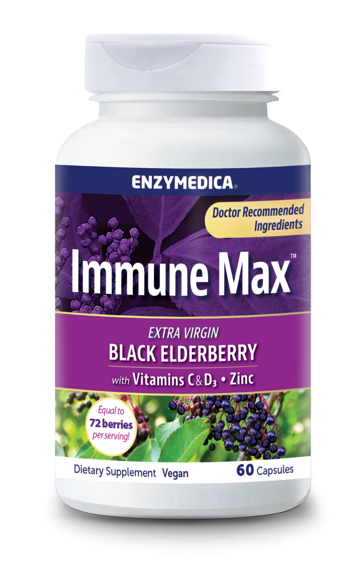 Enzymedica Immune Max Black Elderberry (60 Capsules)