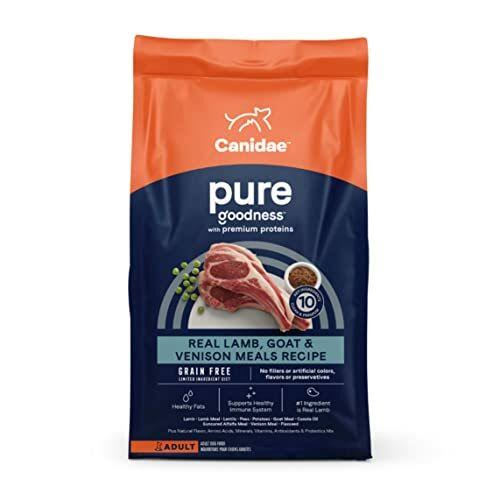 Canidae Pure Limited Ingredient Premium Adult Dry Dog Food Lamb Goat and Venison Meals Recipe 4 Pounds Grain Free