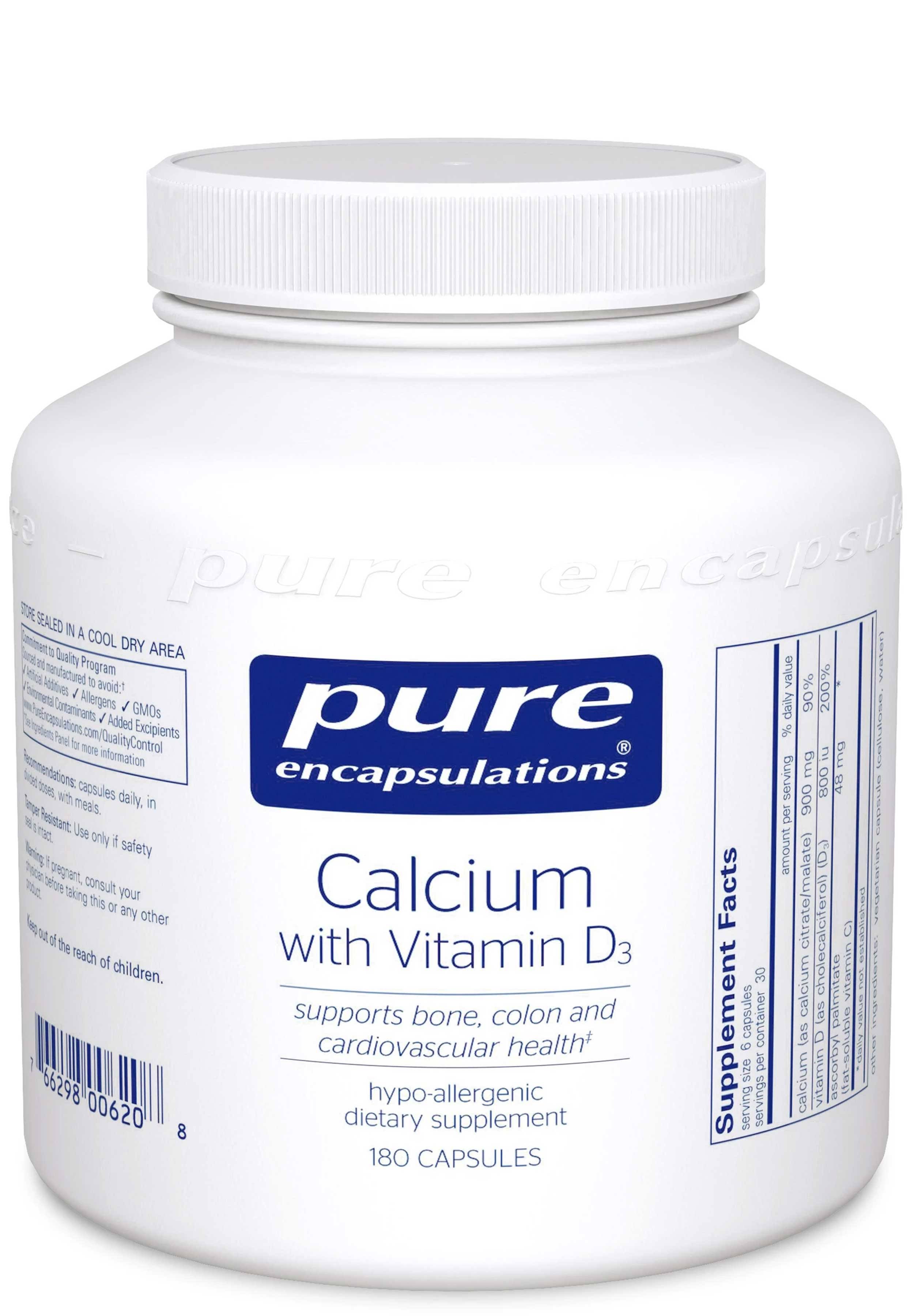 Pure Encapsulations Calcium With Vitamin D3 Dietary Supplement - 180ct