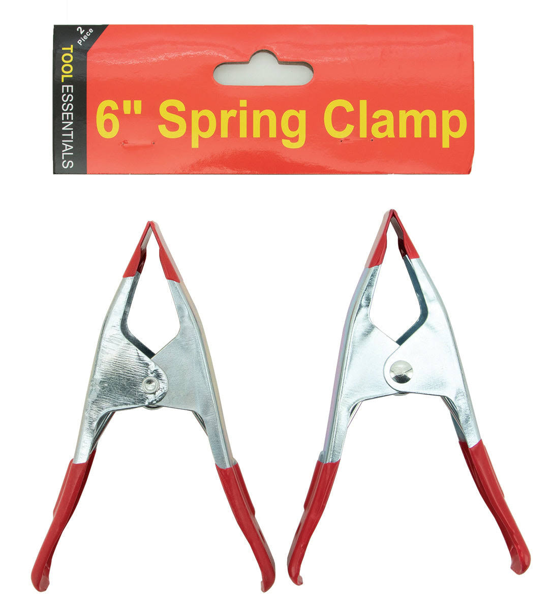 Tool Essentials 2pc 6" Metal Spring Clamp with Non Marring PVC Grips & Tips