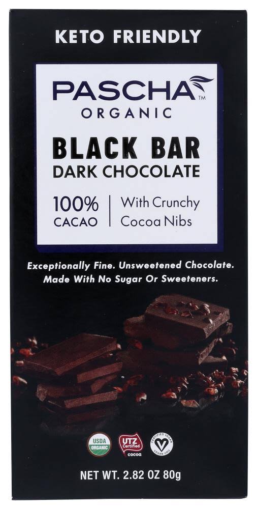 Pascha - Bar Dark Chocolate 100% Nibs - Case of 10-2.82 Oz