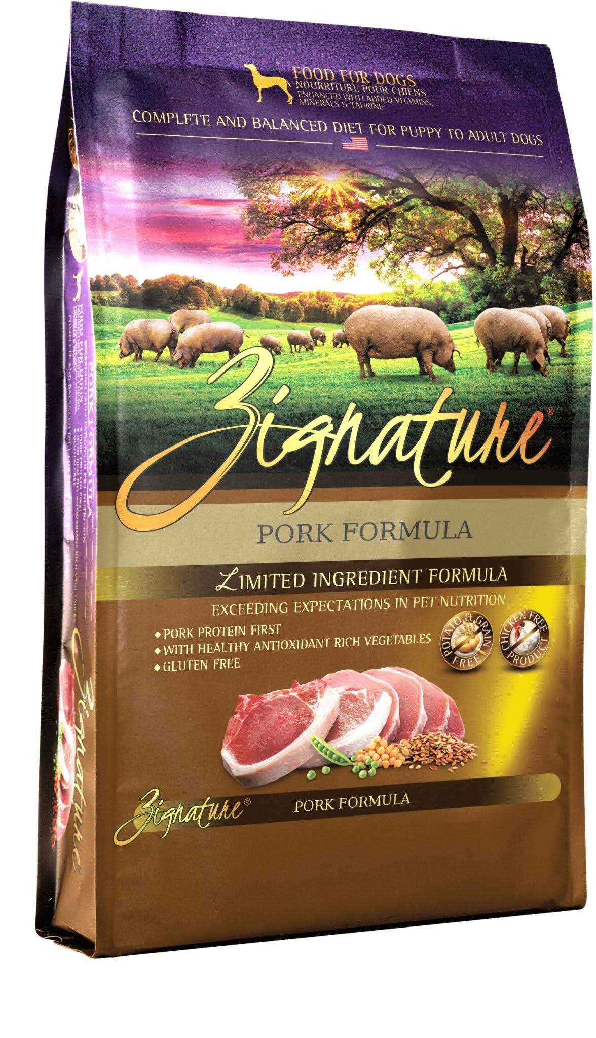 Zignature Pork Formula Dog Food - 4lb