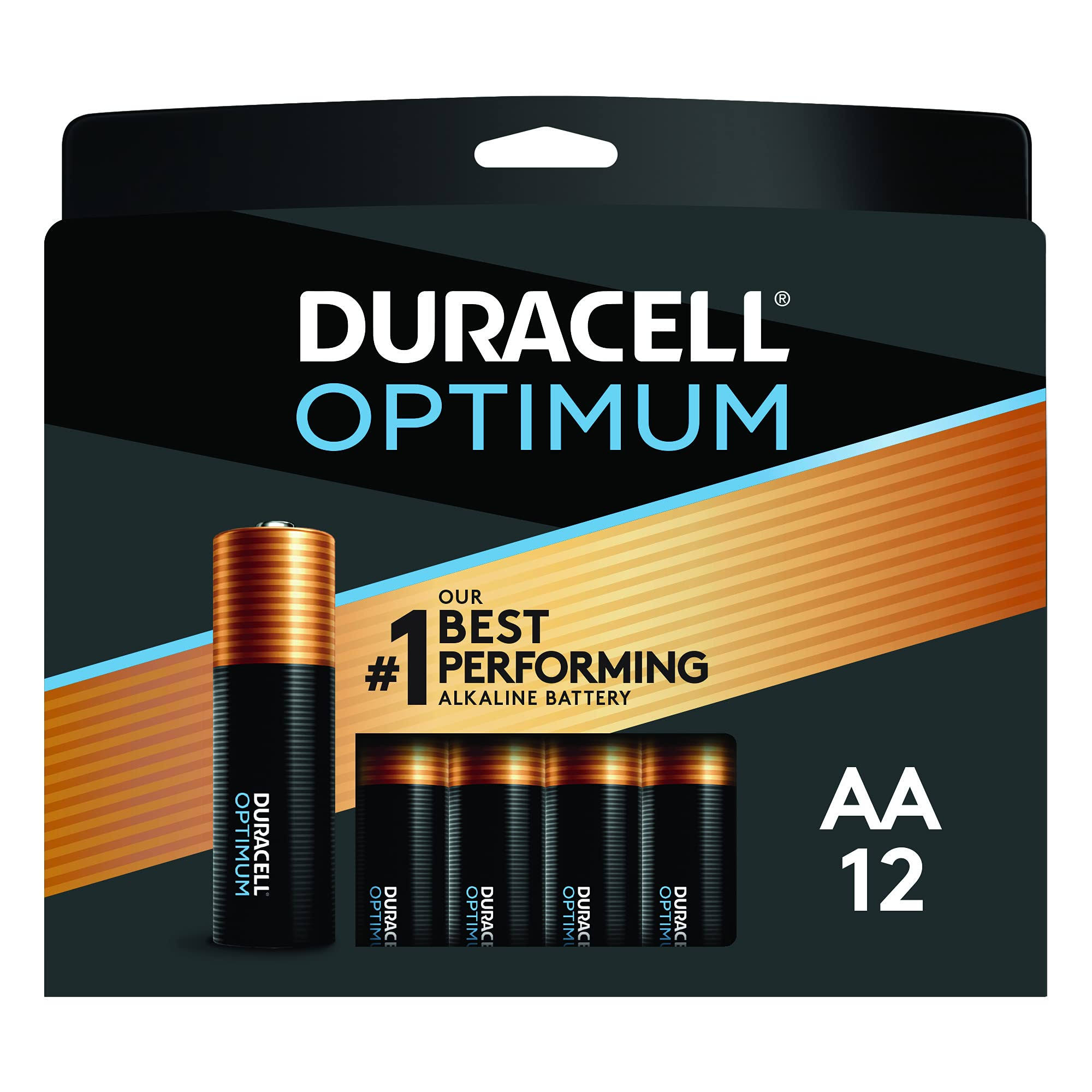 Duracell Optimum AA Alkaline Battery - 12 pack