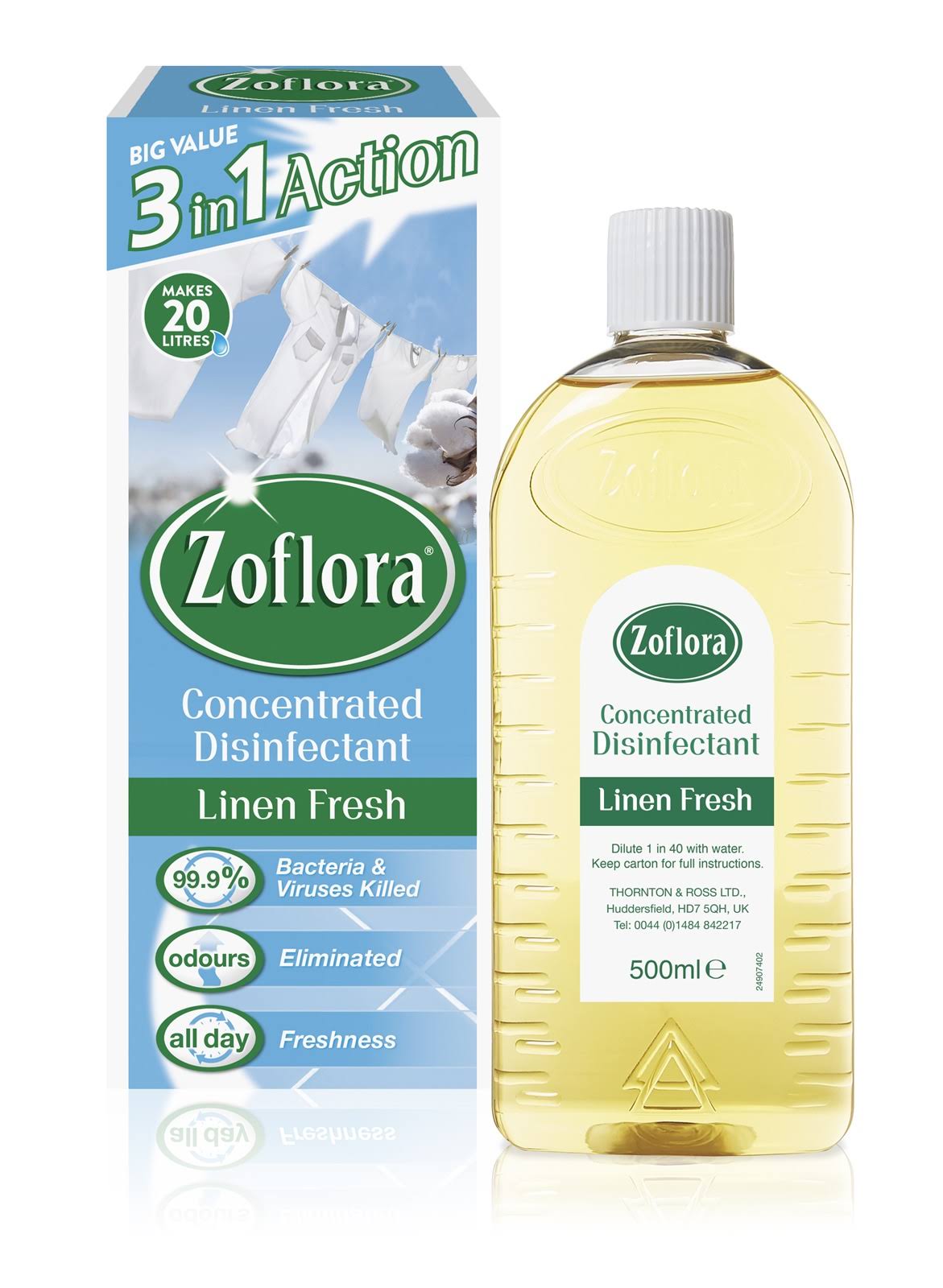 Zoflora Linen Fresh Concentrated Disinfectant, 500 ml