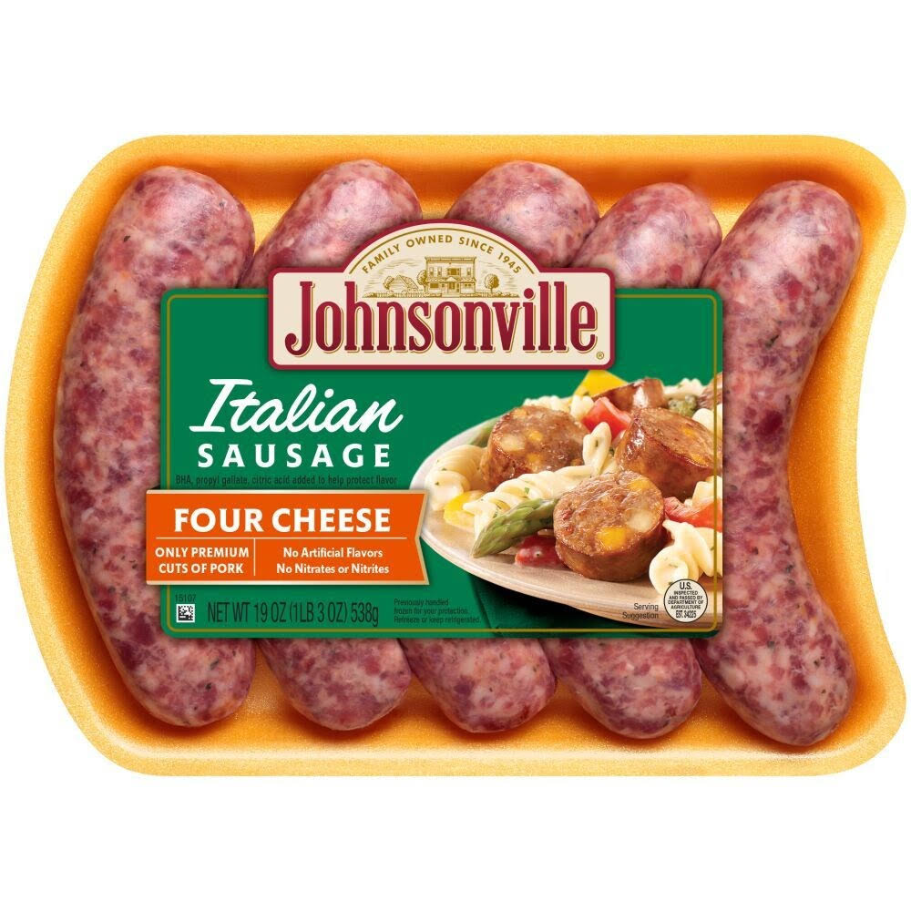 Johnsonville Italian Sausage, Four Cheese - 19 oz