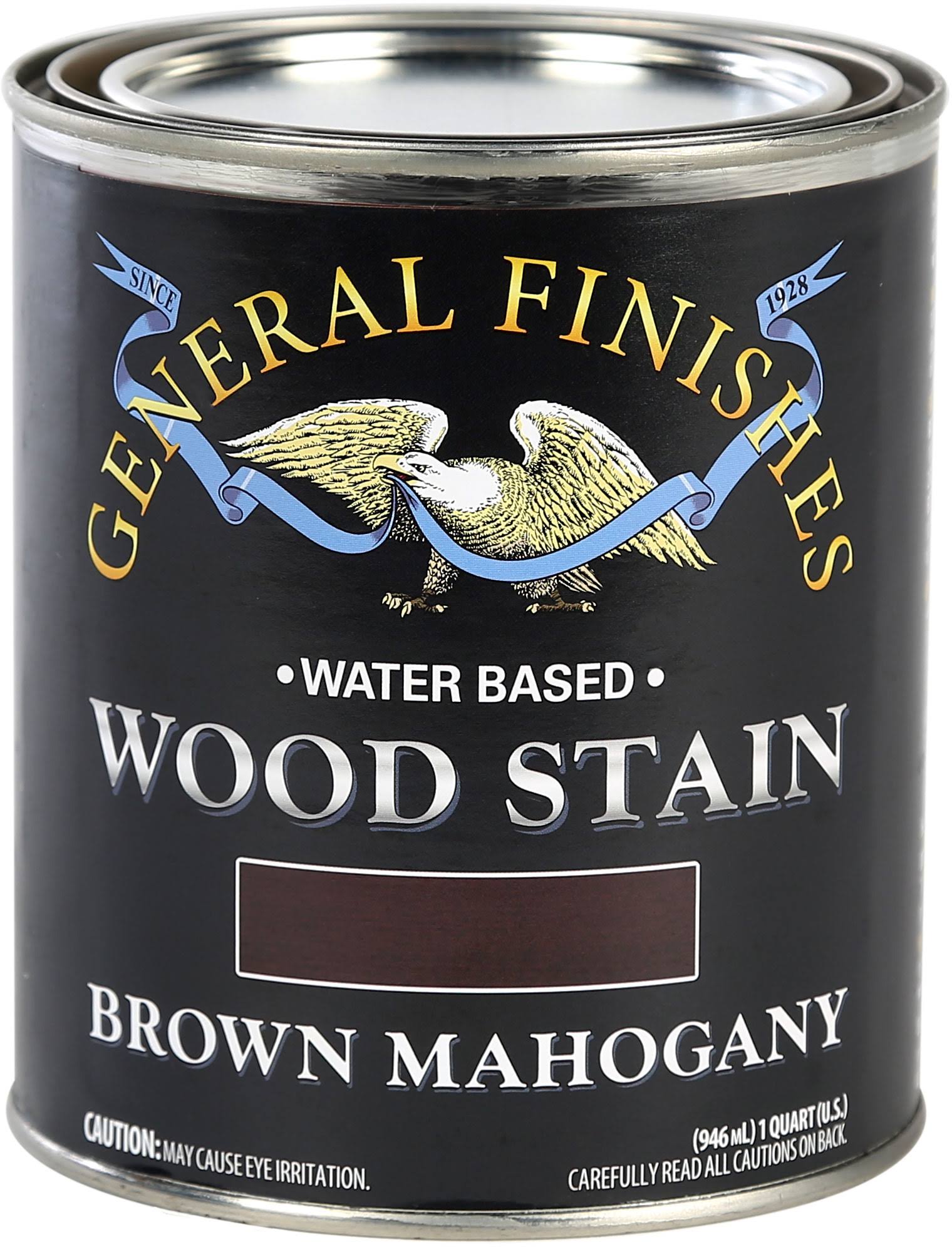 General Finishes Water Based Wood Stain - 1qt, Brown Mahogany