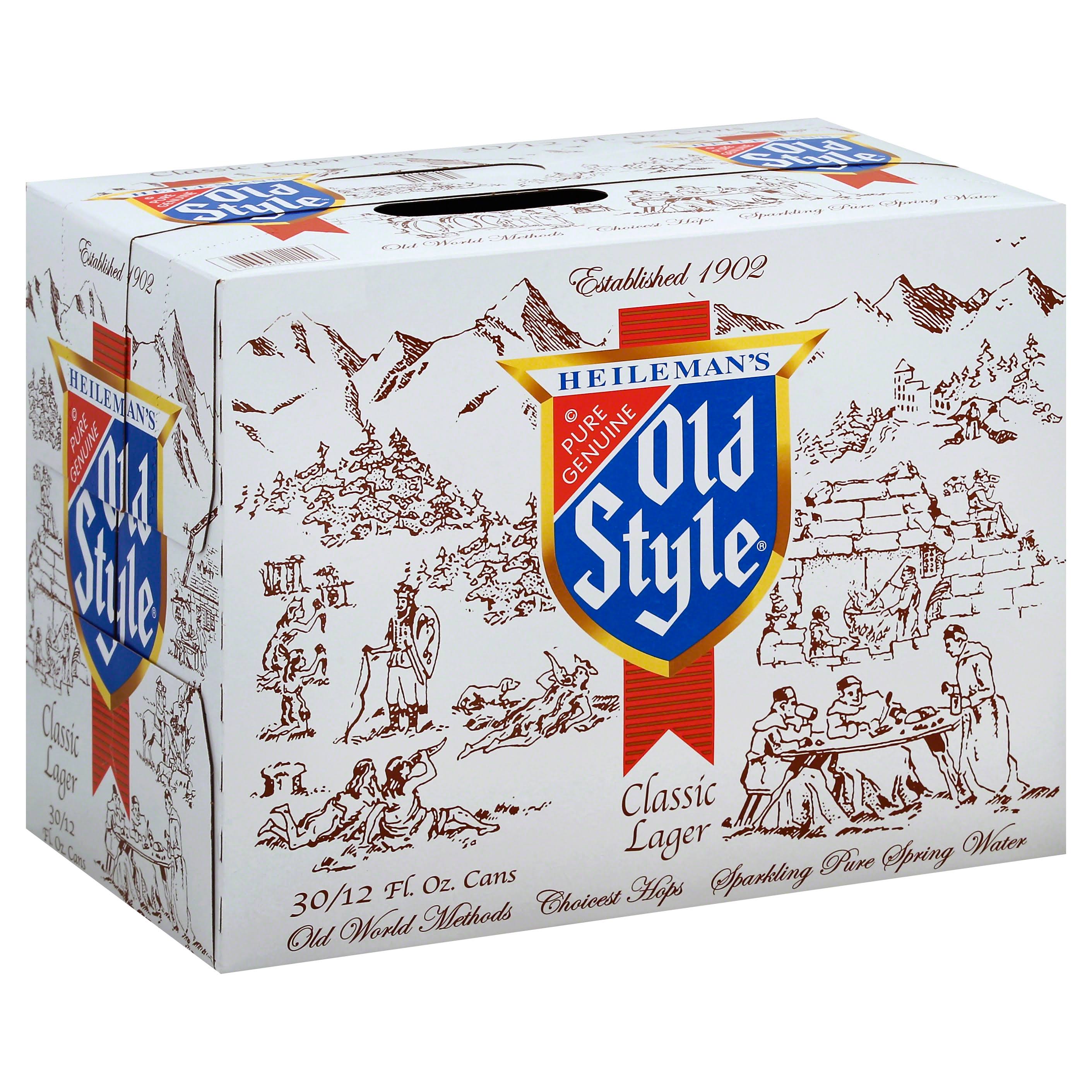 Old Style Beer, Classic Lager - 30 pack, 12 fl oz cans