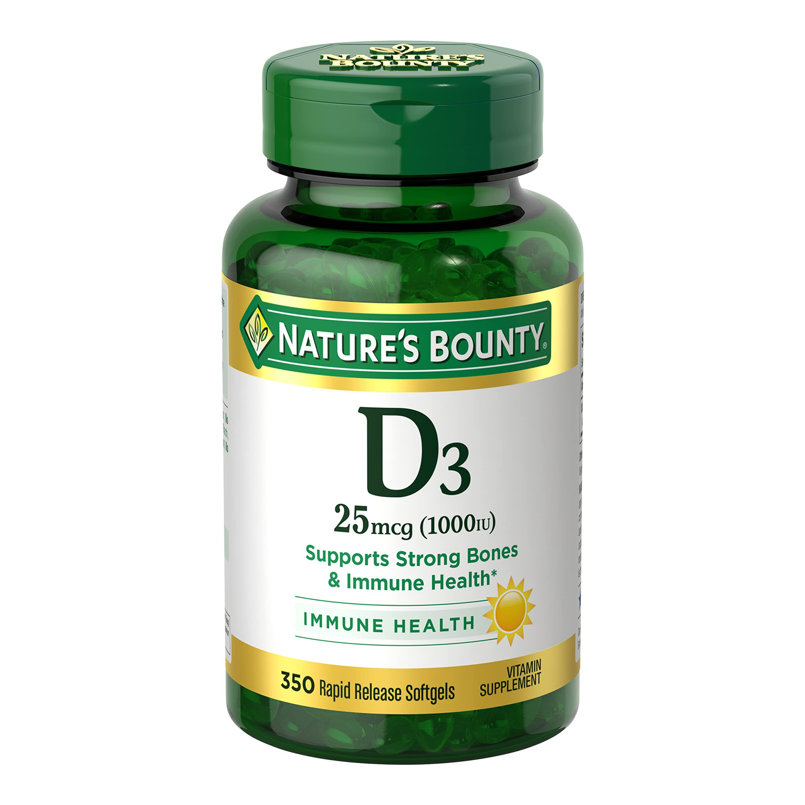 Nature's Bounty D3 1000 IU Vitamin Supplement - 350 Rapid Release Softgels
