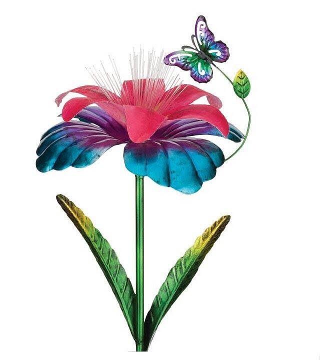 Regal Art & Gift Pink & Green Fantasy Flower Solar Garden Stake One Size