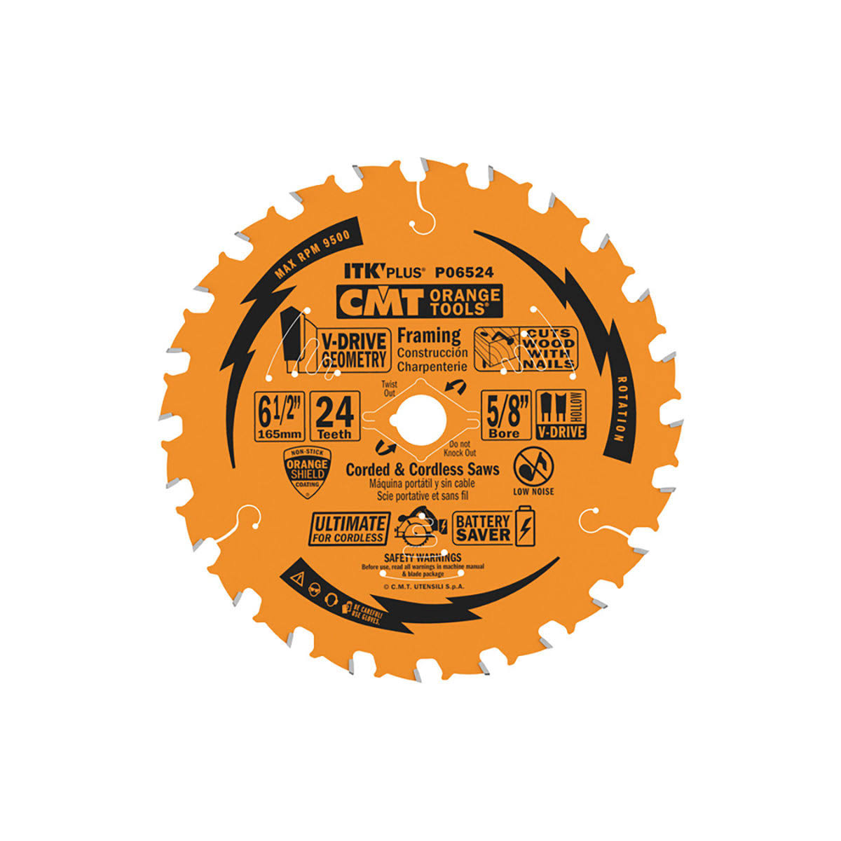 CMT ITK PLUS 6 1/2" X 24 TOOTH BLADE
