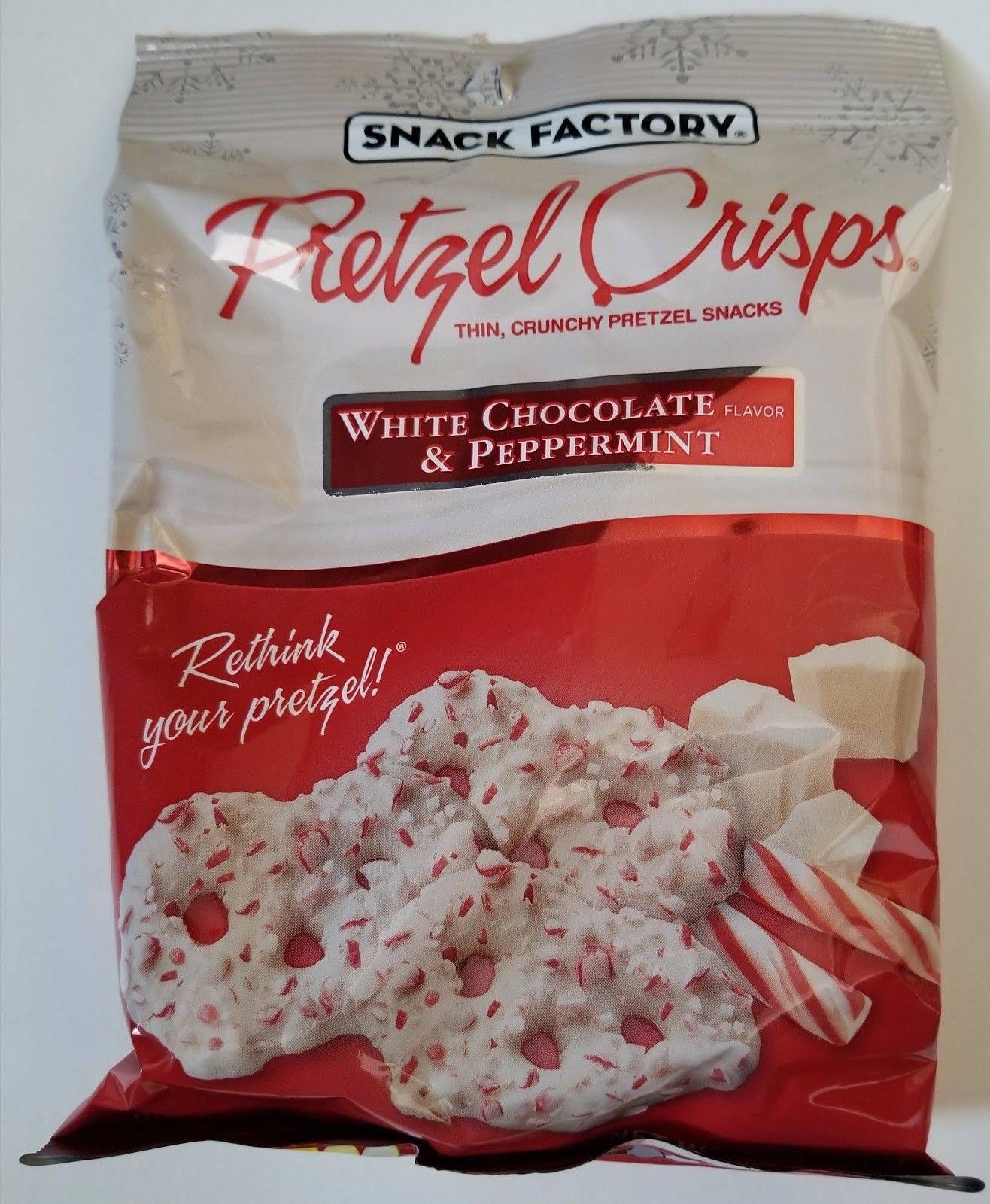 Snack Factory Pretzel Crisps - White Chocolate & Peppermint, 4oz