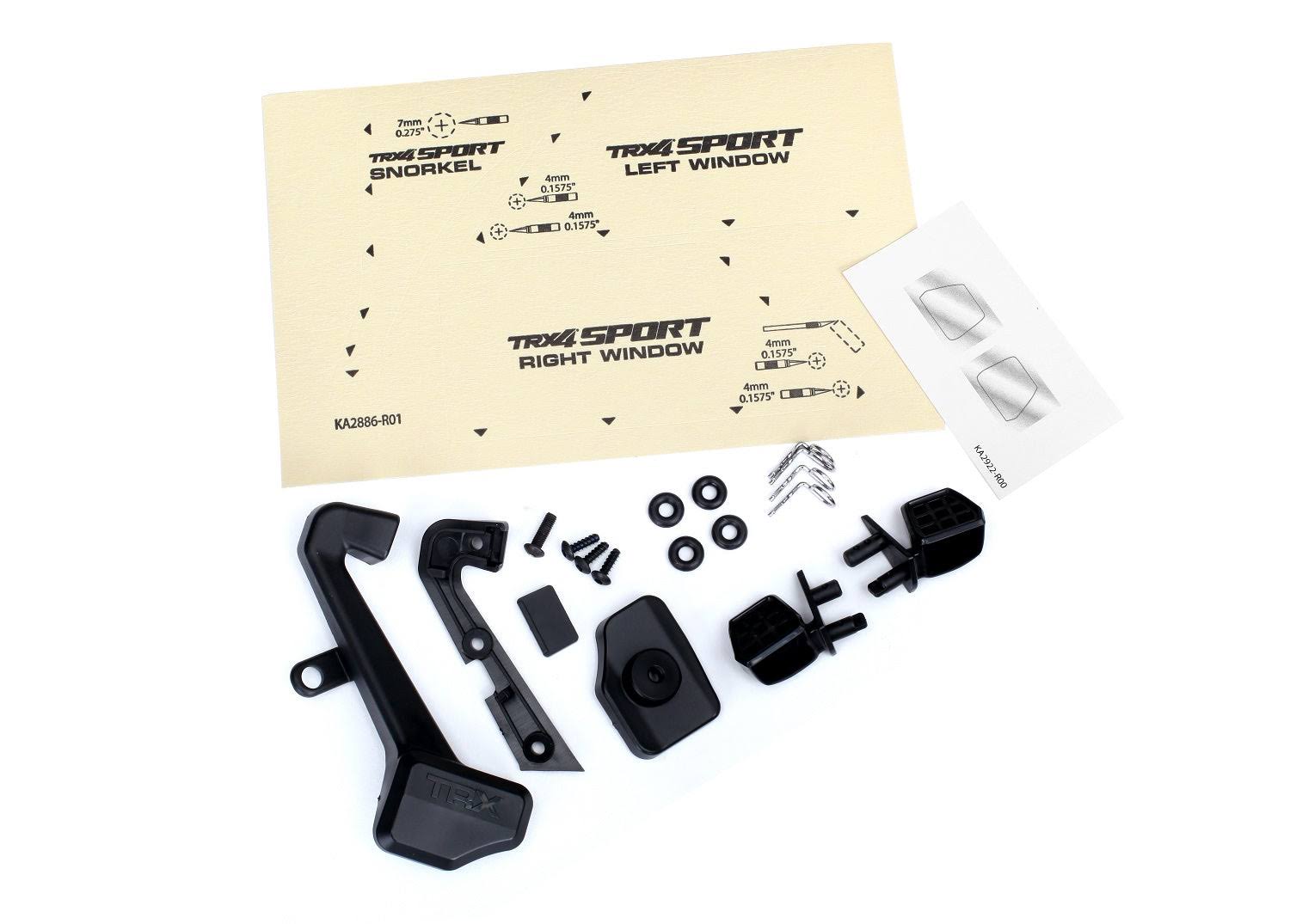 Traxxas 8119 Mirrors, Side (Left & right)/ Snorkel/mounting Hardware