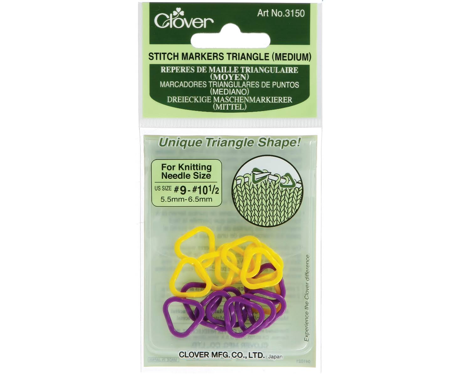 Clover Triangle Stitch Markers - Medium, 16pc