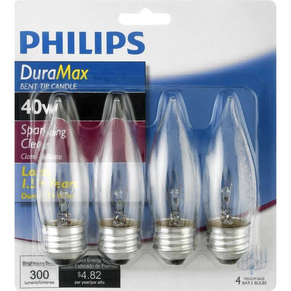 Philips Duramax Light Bulb - 40W, Sparkling Clear, 4 Bulbs