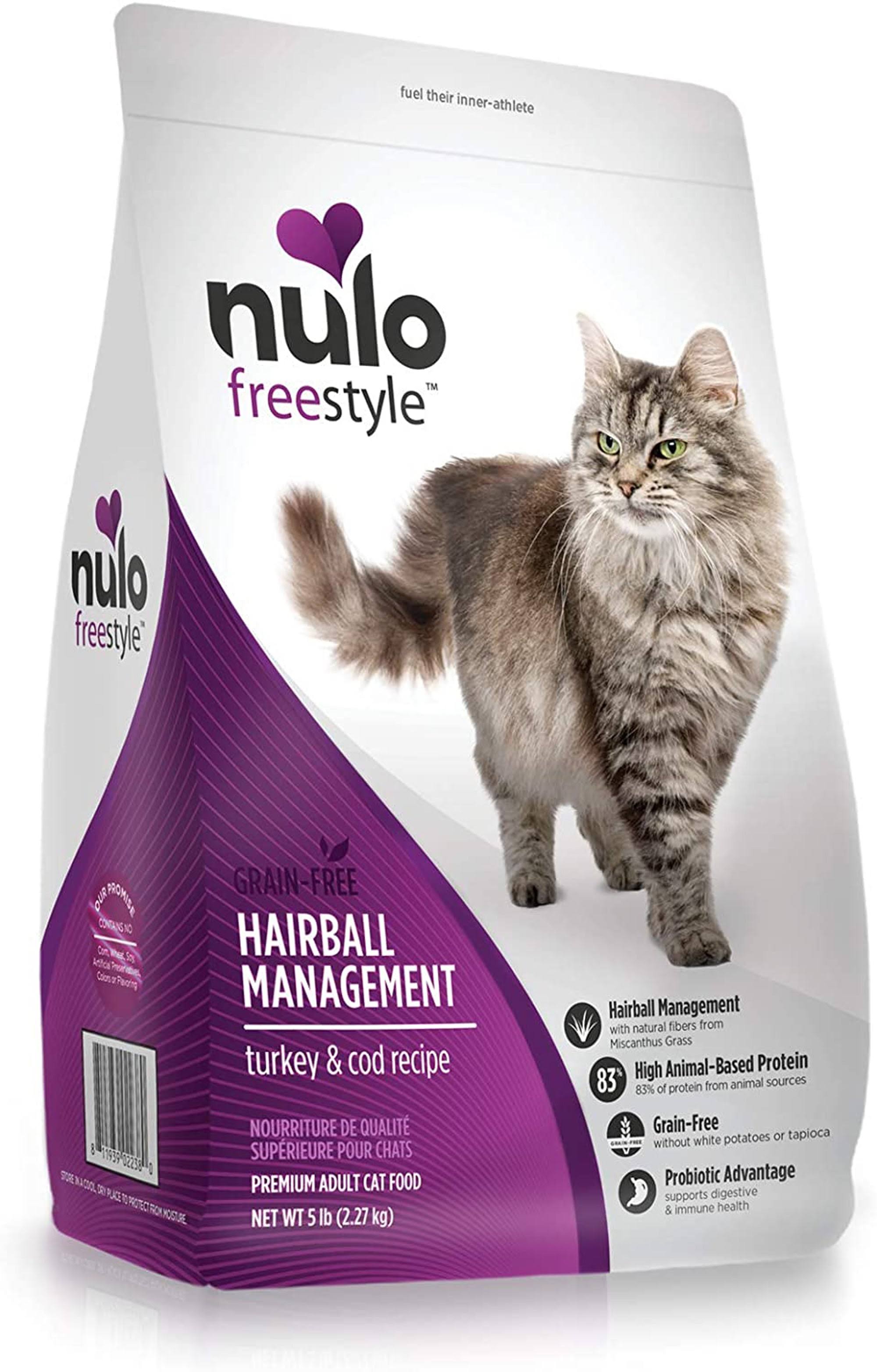 Nulo Freestyle Grain Free Hairball Management Turkey & Cod Cat Food - 5.44 kg
