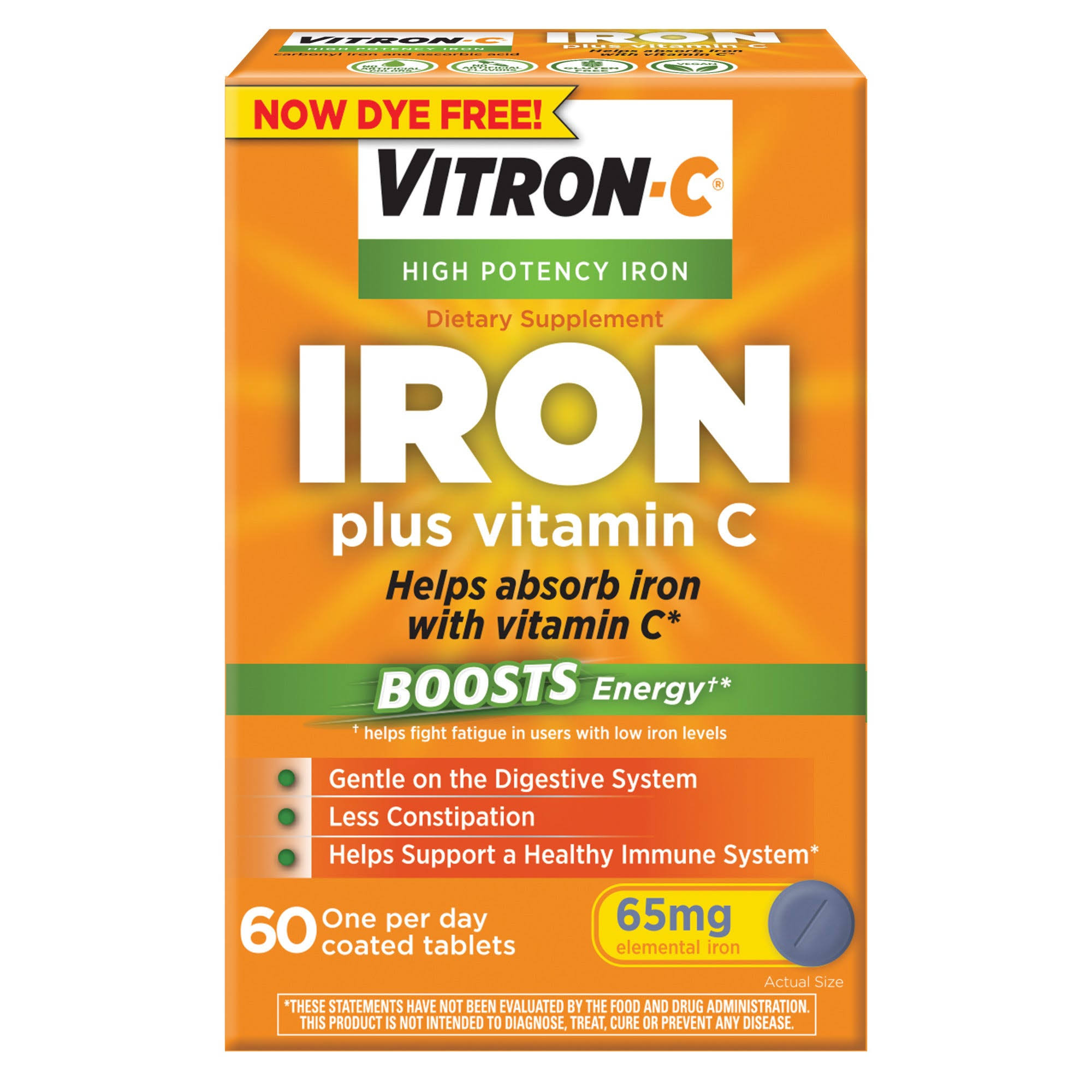 Vitron C High Potency Iron Supplement - 60ct