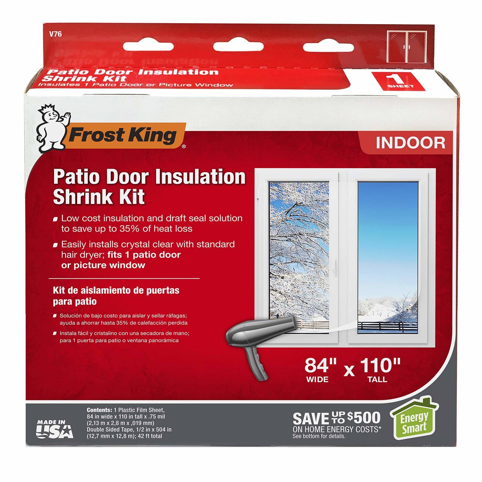 Thermwell V76 Frost King Patio Door Insulation Kit - 84" x 110", Clear