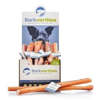 Barkworthies Double Cut Odor-Free Bully Stick Dog Treat - 12"