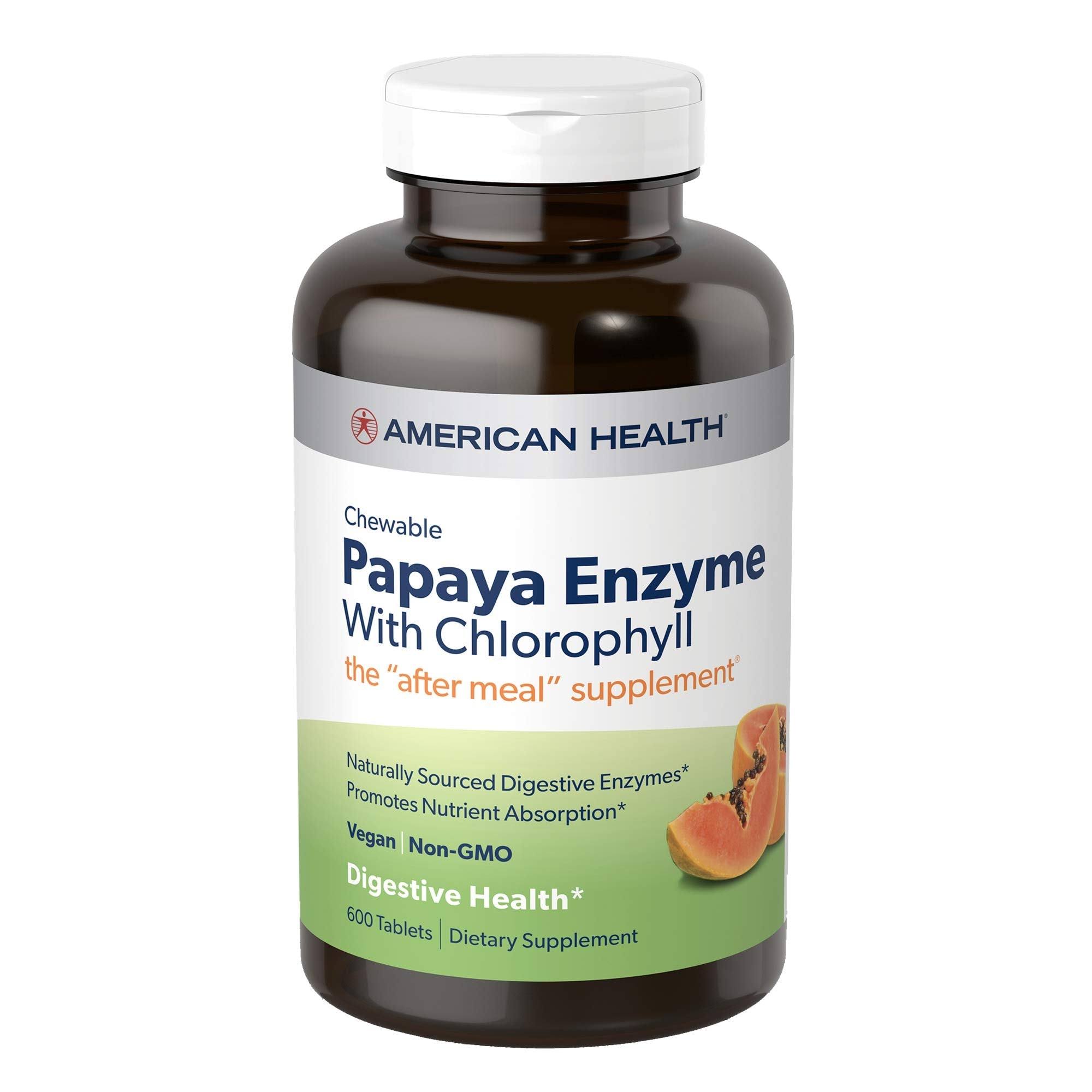 American Health Papaya Enzyme With Chlorophyll - 600 Chewable Tablets